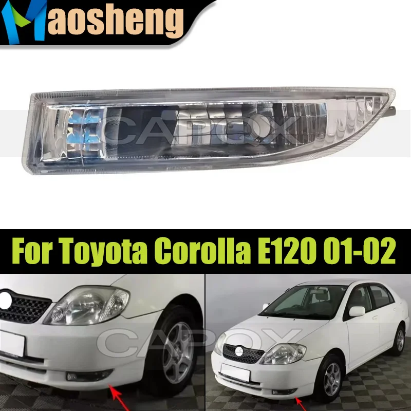 

Передний бампер, противотуманная фара для Toyota Corolla E120 2001 2002, передняя лампа дальнего света, сигнальная лампа 81211-12150 81221-12160