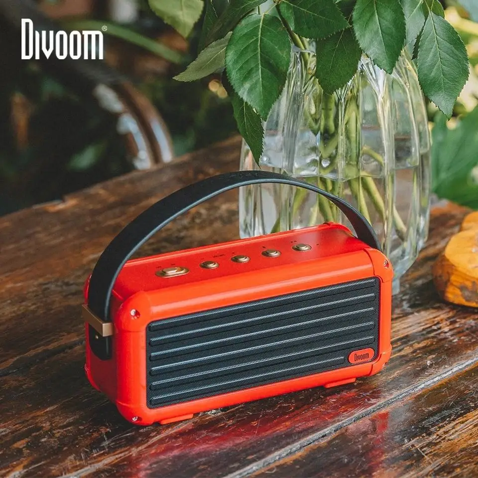 Divoom Mocha 40W Superior Bass Portable Wireless BT Speaker Retro Design 6 Drivers For 25h Playtime Smart Home Decoration