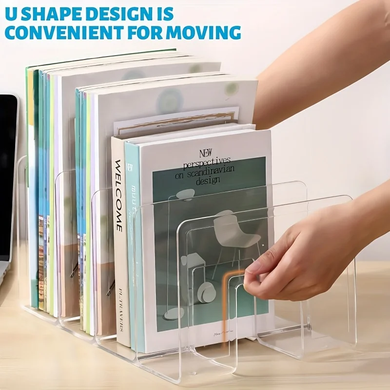 Acrylic File Sorter, Clear File Holder Acrylic Desk Organizer, Sturdy Desktop File Organizer File Folder Holder Rack