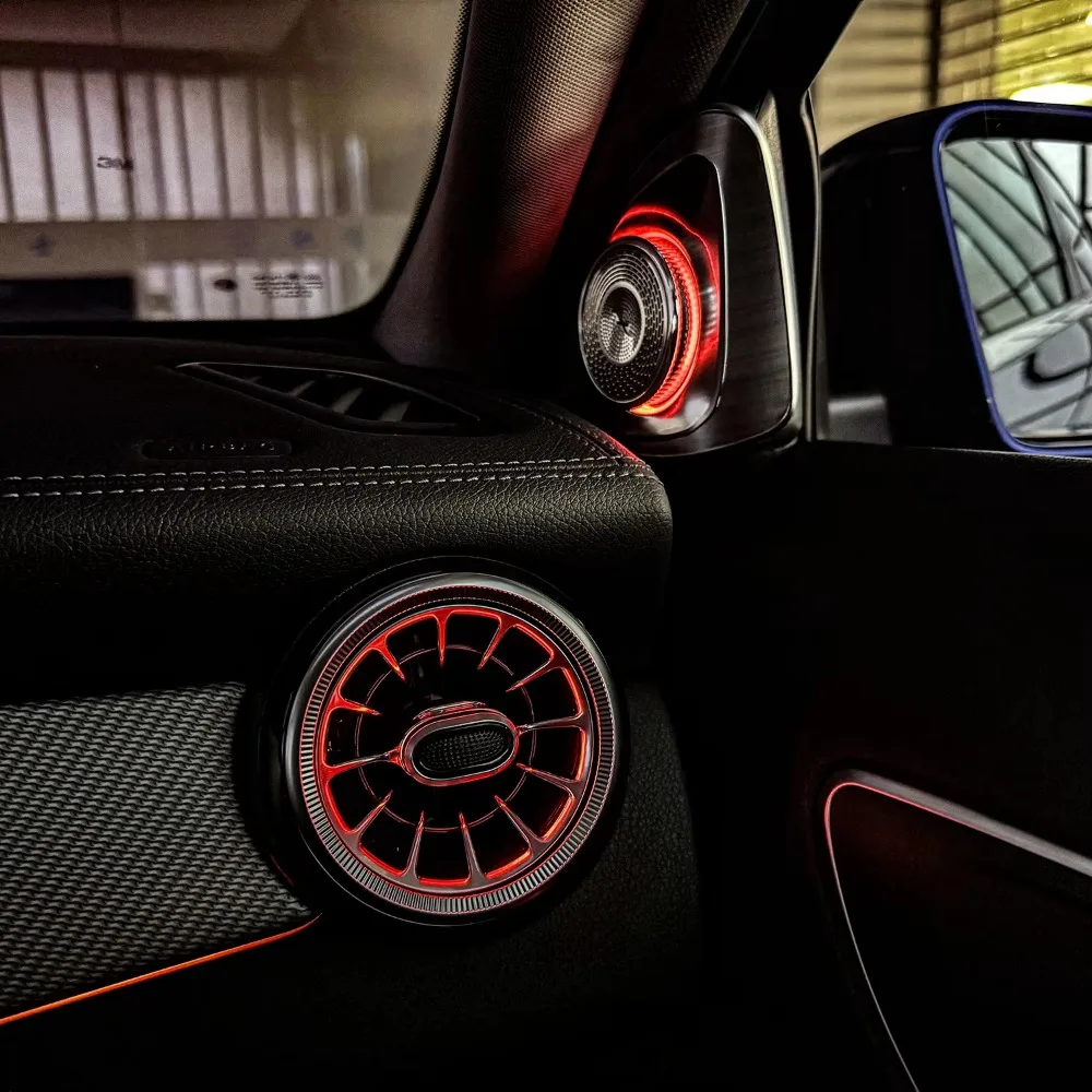 Ambient Light Kit 4D Rotating Tweeter Rear Air Vent For Mercedes GLA-class 2013-2019 W156 LED Luminous for Car Interior Lighting