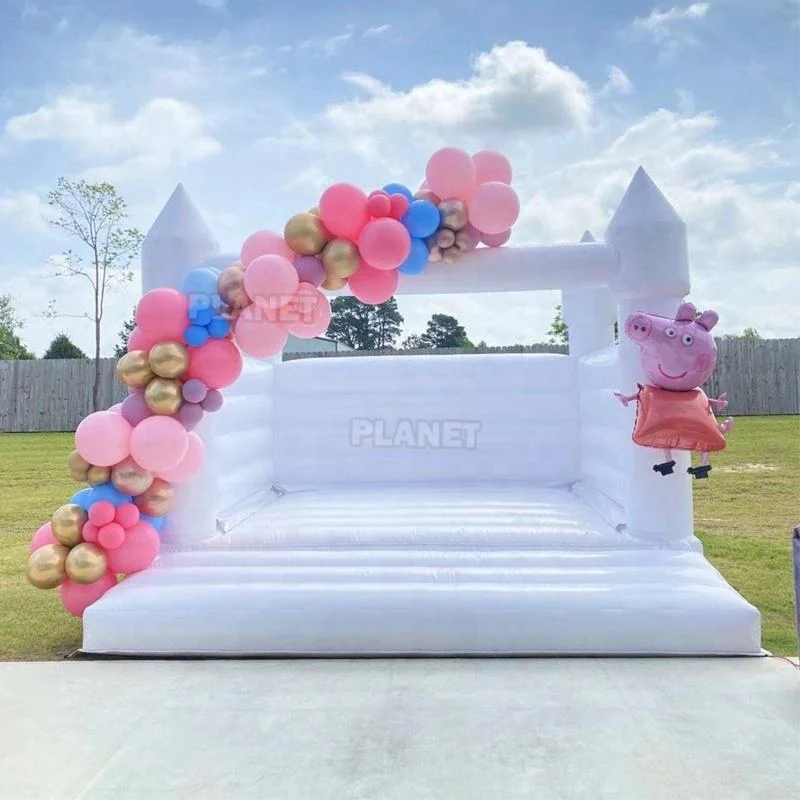 

Wholesale 13x13 Modern White Bouncy Castle Jumper Inflatable White Castle Bounce House for Party