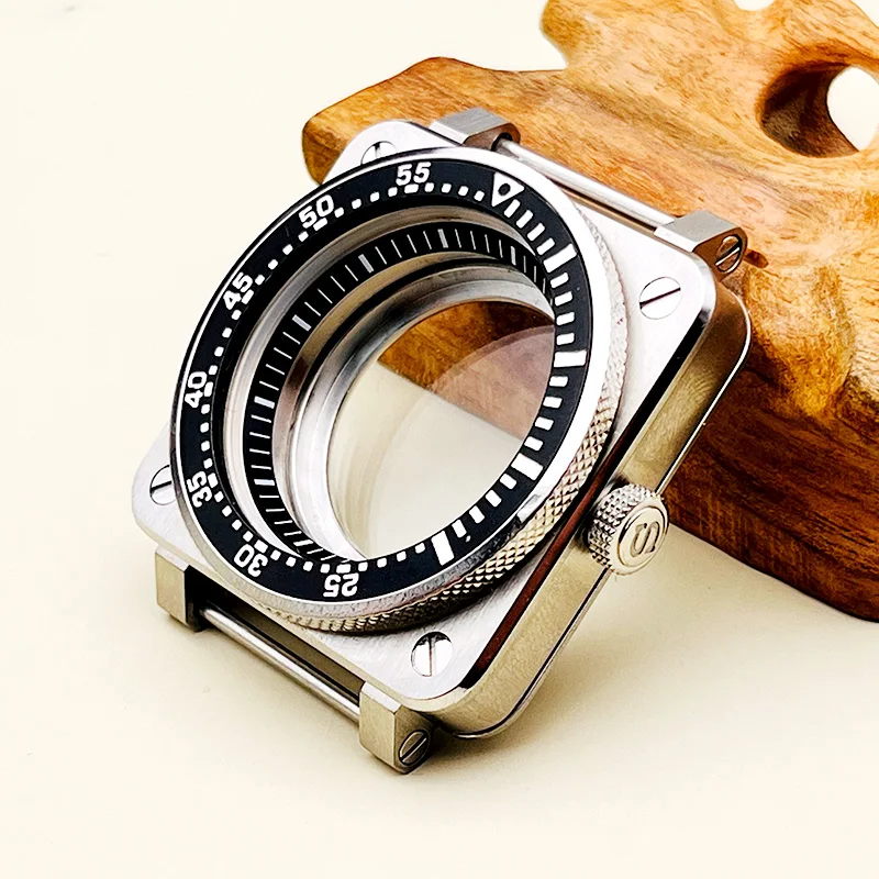 Quadratisches SKX007-Uhrengehäuse, Cockpit-Ersatzgehäuse, passend für NH35 NH36 4R 6R 7S, japanisches Uhrwerk, Saphirglas, SKX007 NH35 Tauchgehäuse