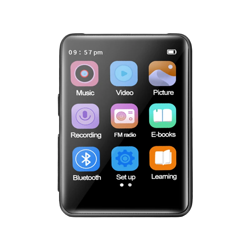 2.5 Inch Full Metal Screen Mp3 Mp4 WalkmanWomen Men Version Mini Ultra-thin Bluetooth 5.0 Portable Touch Screen FM Music Player