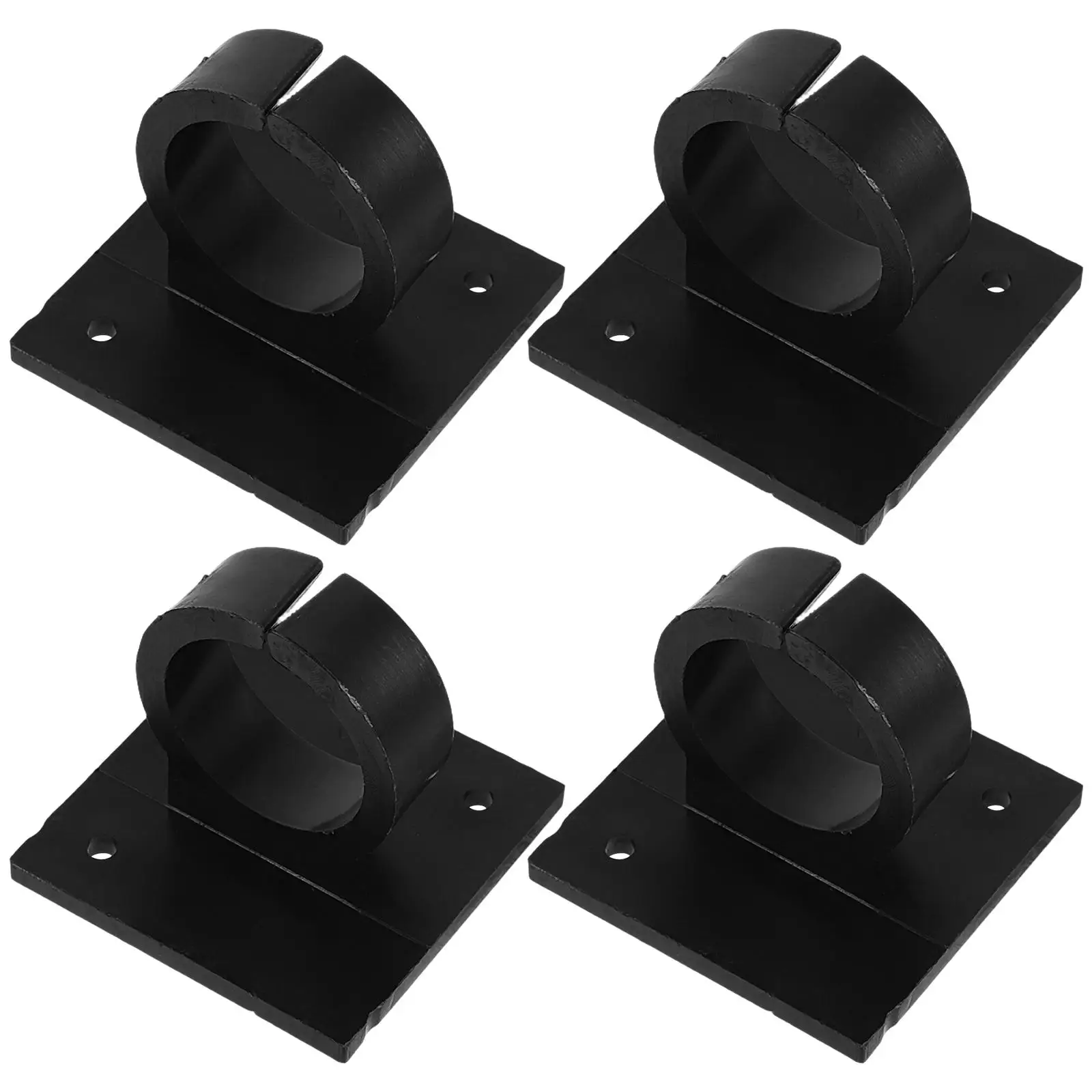 

4 Pcs Microphones Hook Accessory Wall-mounted Logo Flag Station Stand Clip Black