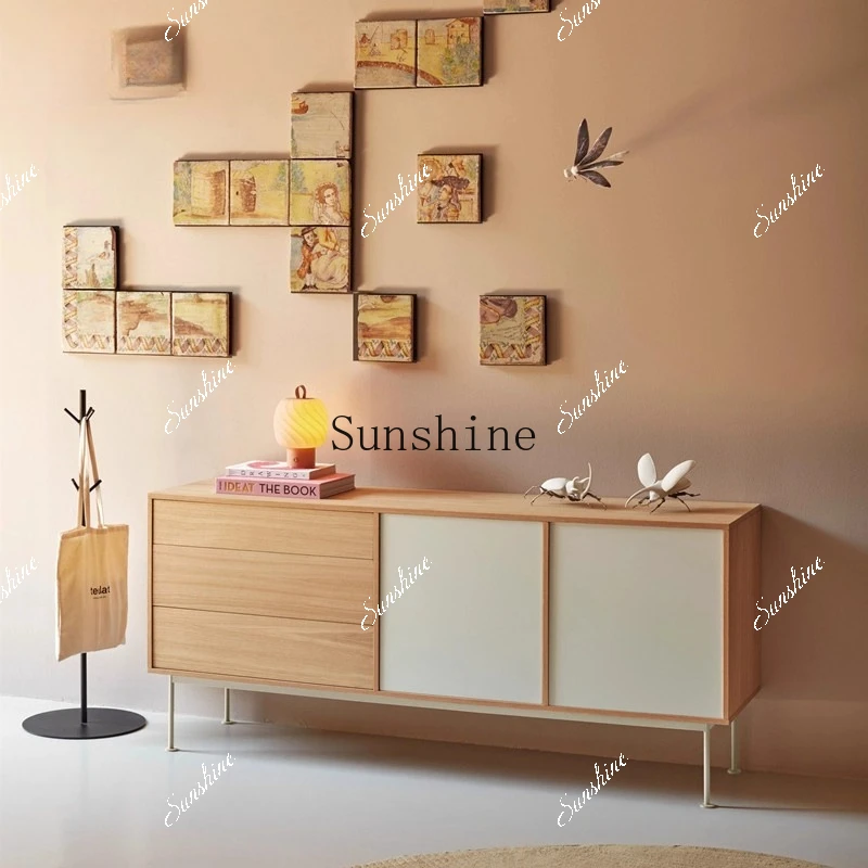 Nordic Italian minimalist tea cabinet bedroom storage side cabinet  FT