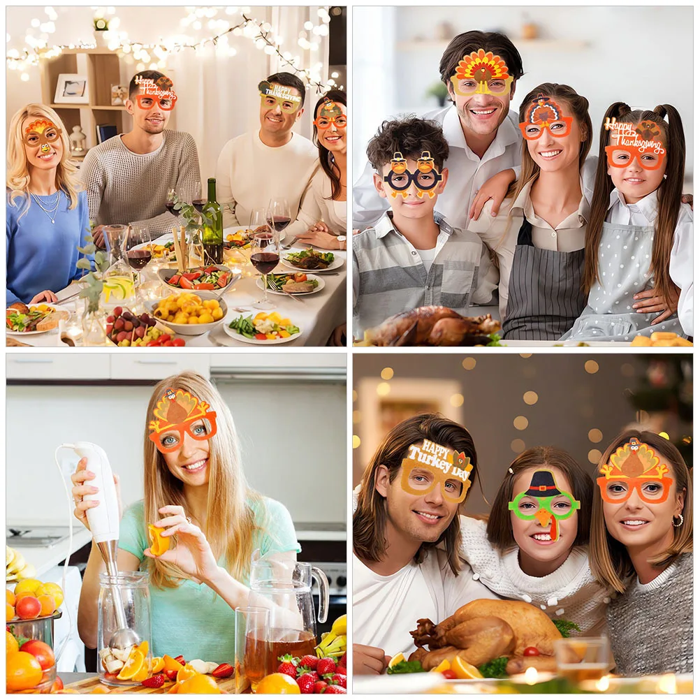

9Pcs Turkey Eyeglasses Thanksgiving Day Party Glasses Decorative Photo Props Creative Festival Supplies Thanksgiving Eyeglasses