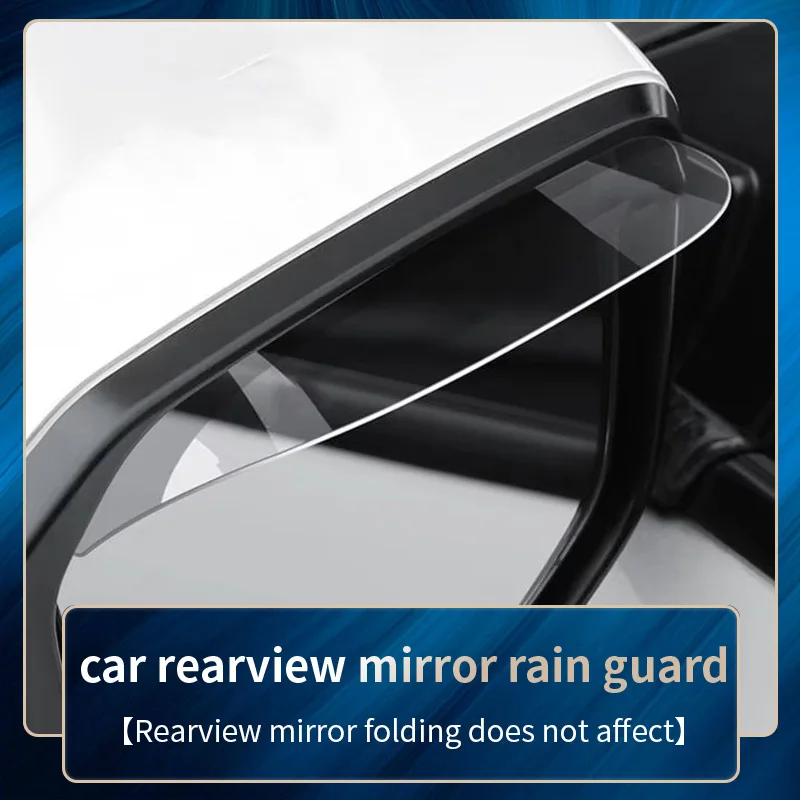 

1 pair of transparent rearview mirrors with rain eyebrows and no markings. Car reversing mirror with rain protection