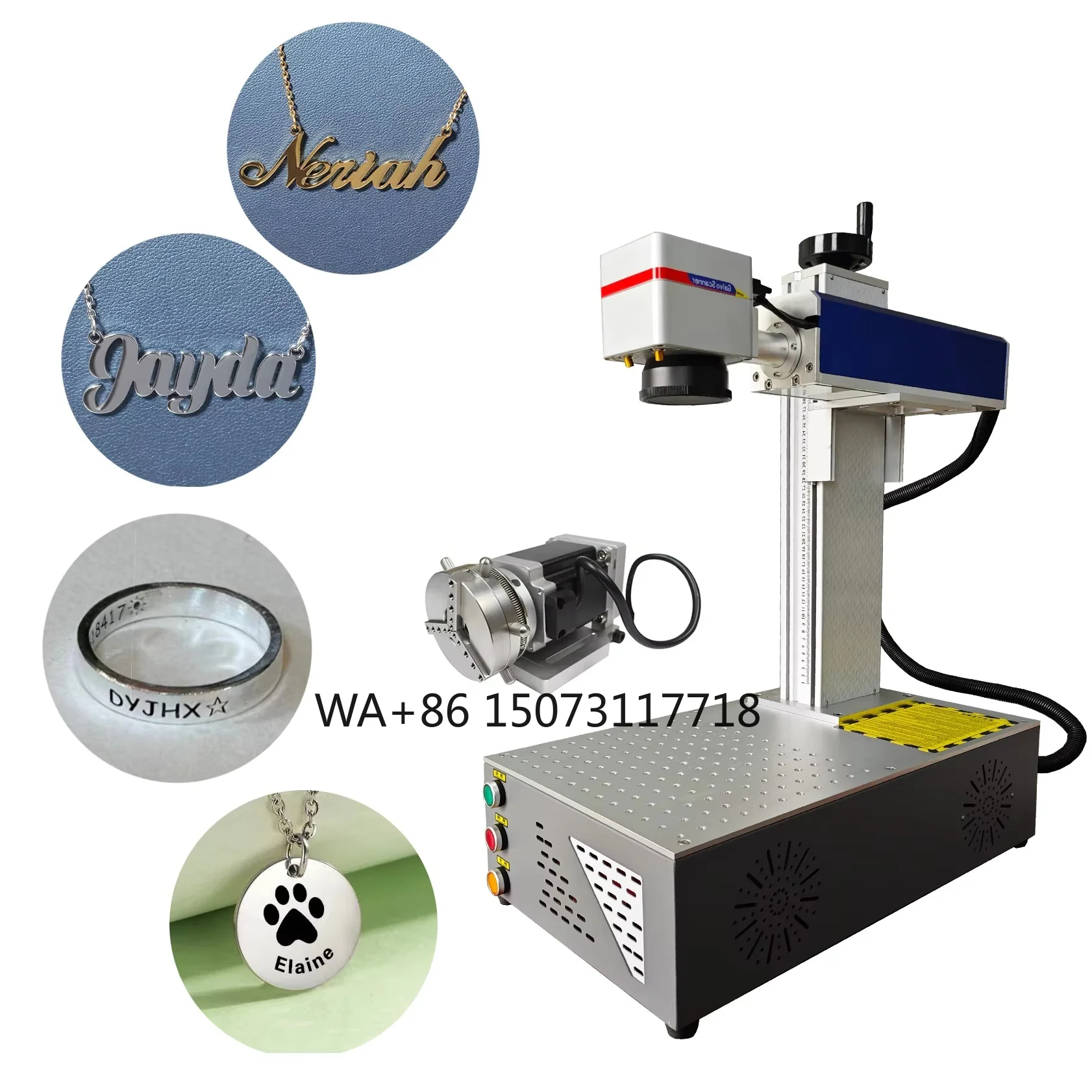 

Raycus MAX Desktop Laser Marking Machine Phone case Ring Jewelry Cup Metal Crafts Rotary Printing Metal Laser Engraving Machine