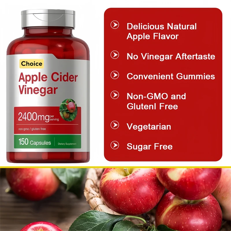 2400 ملغ كبسولات نباتية لخل التفاح كيتو كبح كرافينج شكل الجسم إدارة الوزن التمثيل الغذائي وإزالة السموم Glp -1