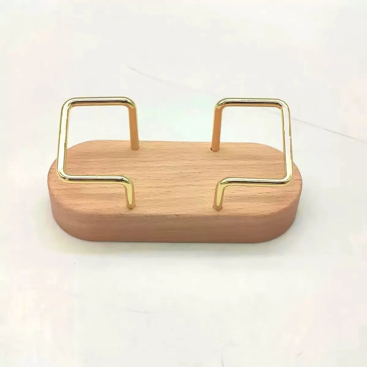 1pc Wood Business Card Holder for Desk Wooden Business Card Display Stand Postcard Holder for Office Home Desktop