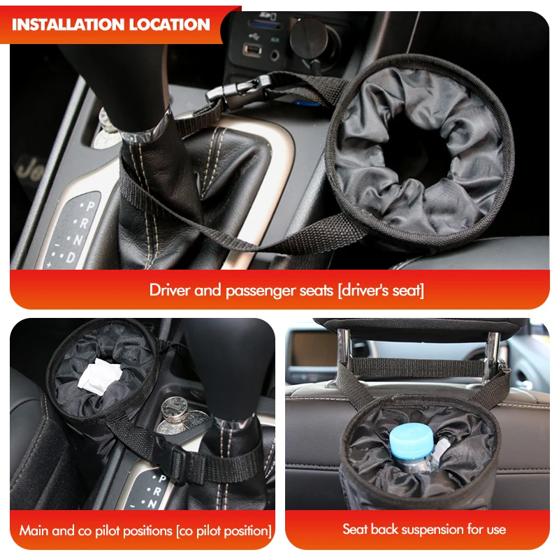 Car Seat Back Garbage Bin Oxford Cloth Trash Bag Hanging For Renault Clio Arkana Captur Twingo Talisman RS Logan Duster view 5