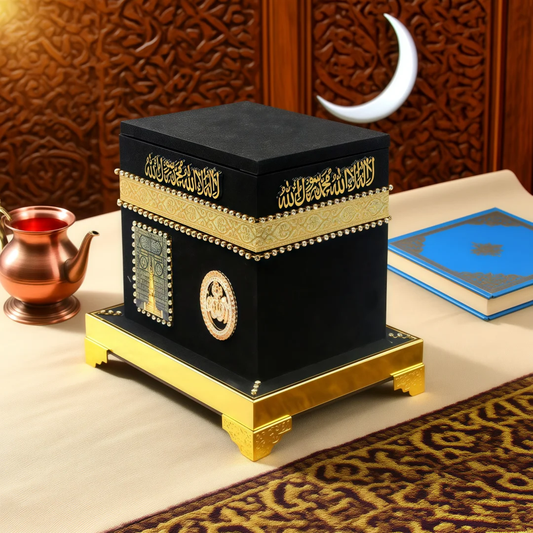 Flip-top Dust-proof Prayer Bead & Jewelry Storage Box Ornament in Architectural Shape, Desktop Storage Decor Craft