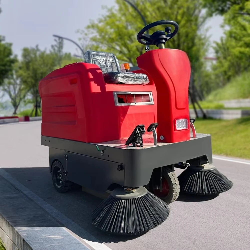 Factory Electric Floor Cleaning Machine Hand Push Walk Behind Commercial Scrubber Road Sweeper