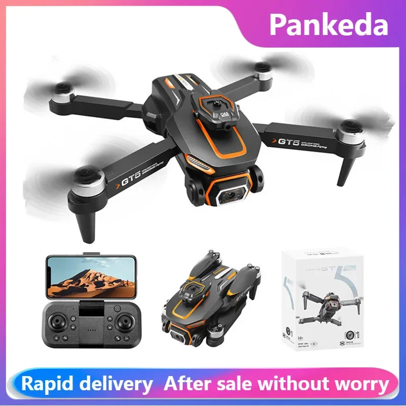 GT5 Obstacle Avoidance Mini Rc Drone 4K 6K HD Double Camera Brushless Motor  Aerial Photoflow Professional Foldable Quadcopter