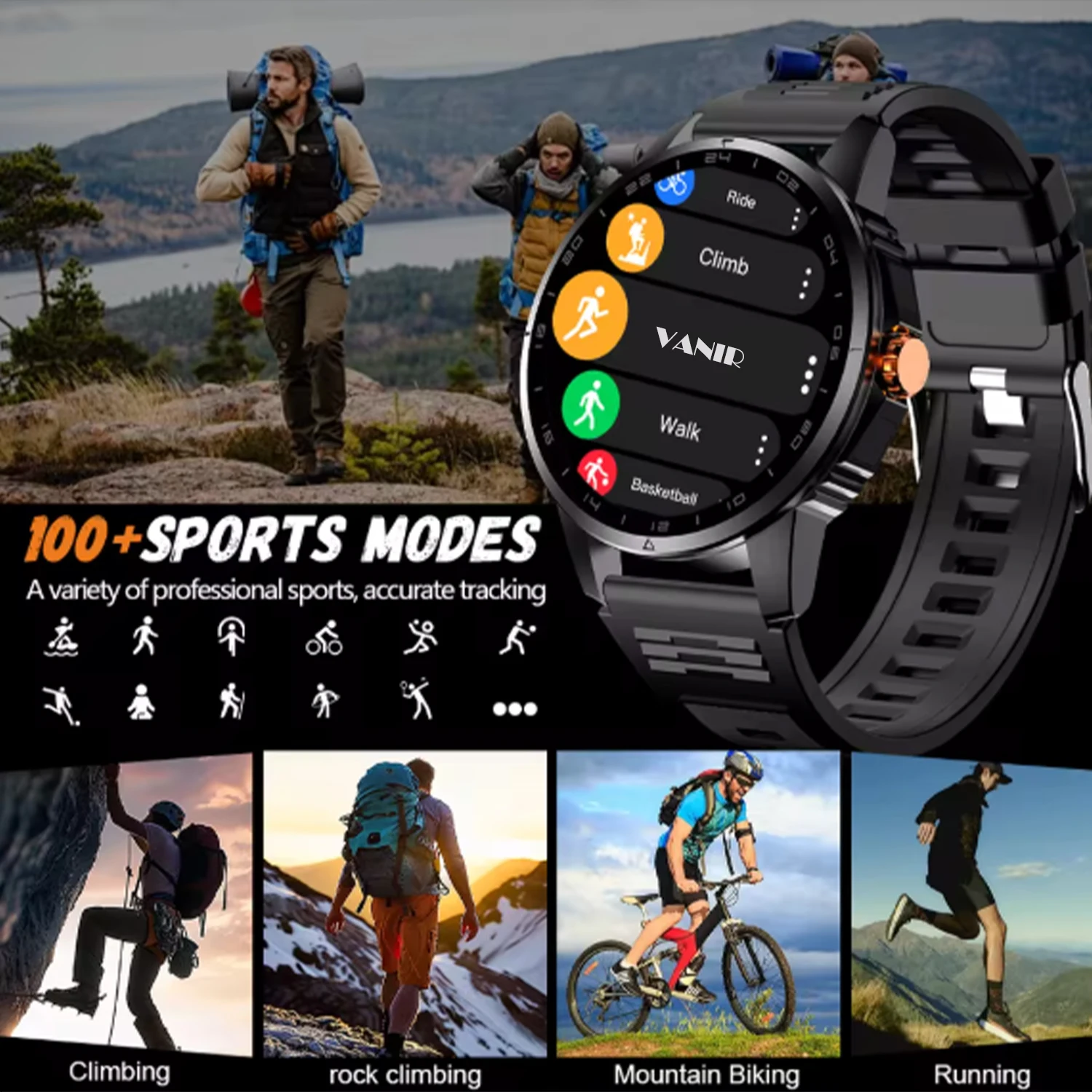 VANIR 스마트워치 1.52인치 HD, 블루투스 통화 - Smartwatch Faces 리뷰 및 가격