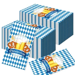 20pcs Oktoberfest Guest Napkins Disposable Tissue Paper Dinner Napkin Bathroom Hand Towels for German Beer Festival Party