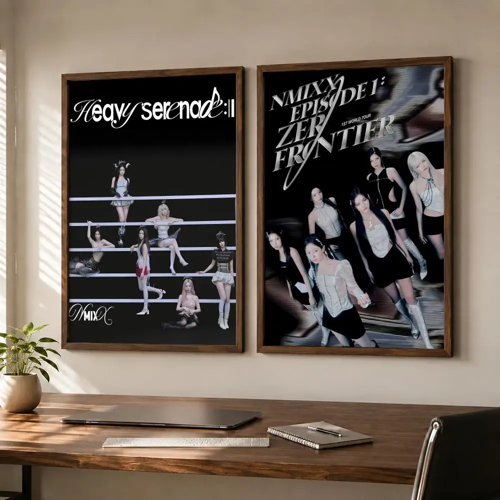 Popular Girl Group NMIXX Poster Self‑Adhesive Waterproof Sticker House  Coffee Bar Wall Art Home Decor