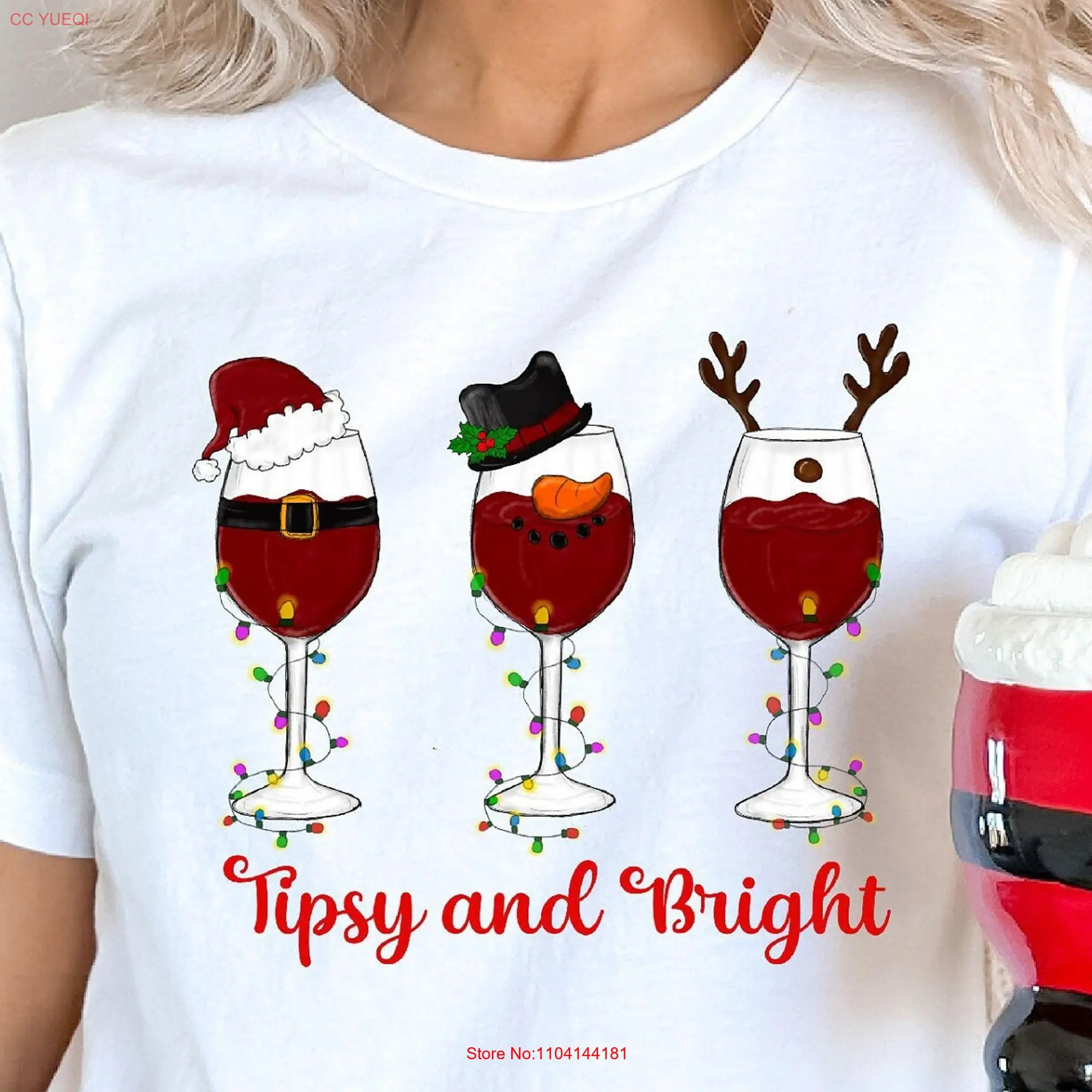 Tipsy And BrighT T Shirt Christmas Wine Cheers To The New Year for Lover long or short sleeves