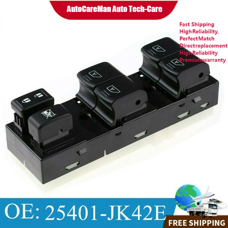 

Fit For Infiniti G35 G37 G25 Q40 Front Left Master Window Control Switch 25401-JK42E