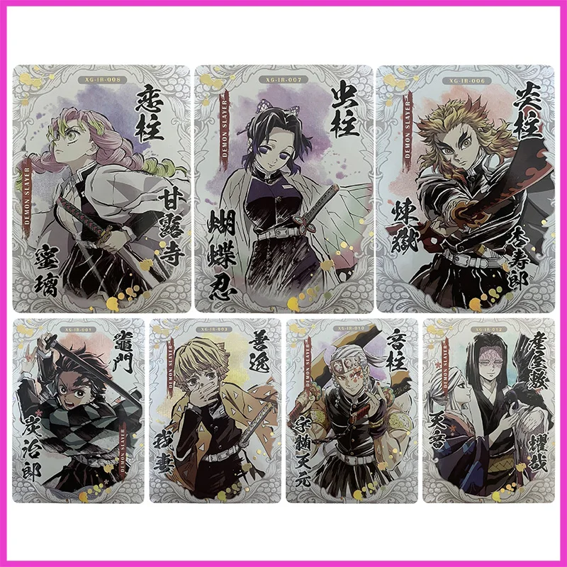 Anime Demon Slayer Toys for boys Mitsuri Kochou Shinobu Kyoujurou Tanjirou Tengen Kagaya Rare IR Collectible Card Birthday Gifts