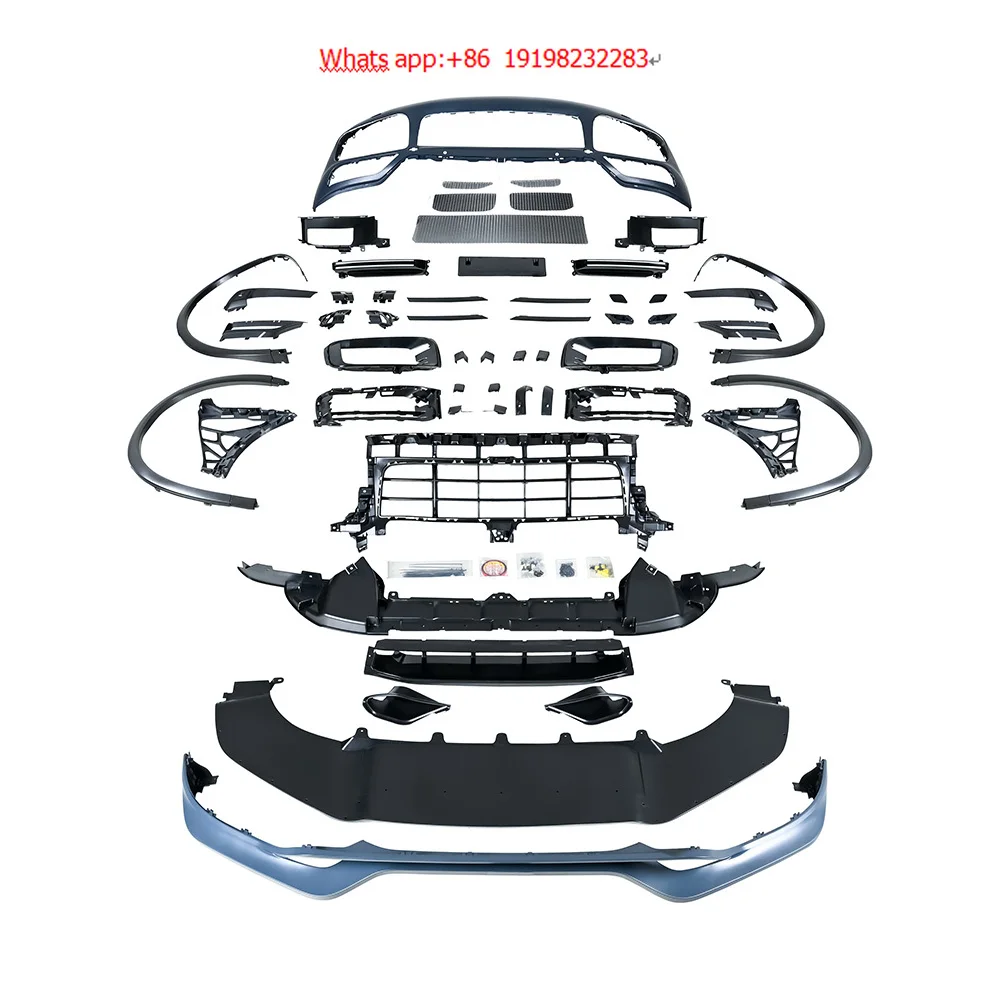 KM Premium Performance 9Y0 SD Front Bumper and TKT Front Lip High Quality with DRL Perfect for Cayenne 958.2 Upgrade 9Y0 SD