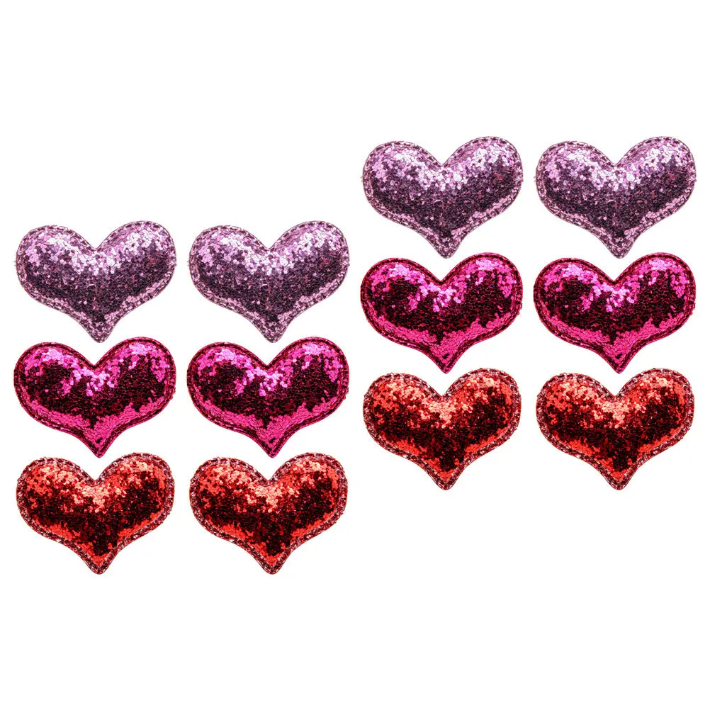 

12Pcs Glitter Heart Hair Clips Small Duckbilled Clips Cute Hair Accessories for Little Party Festival Gift