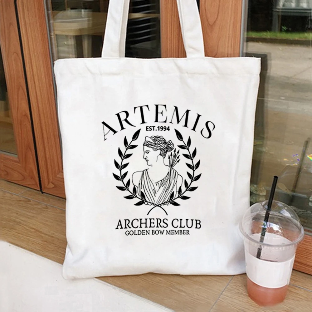 Artemis Mythology tote bag Poet Dark Academia Women's Eco-friendly Shopping Bag Greek Mythology Literary Librarian Book Club bag