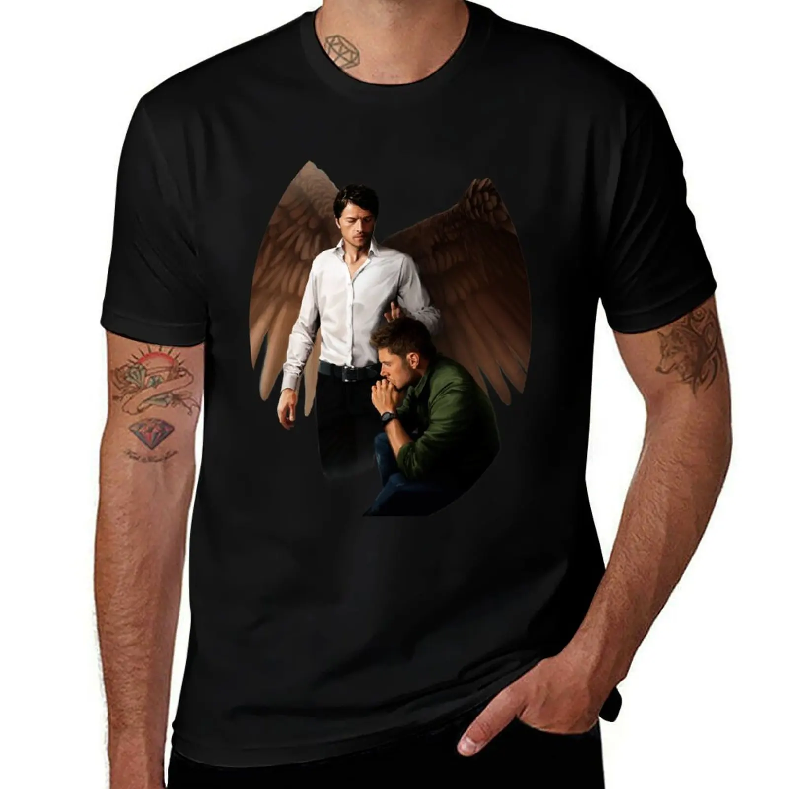 Angels are Watching Over You T-Shirt Streetwear Print Tee Shirt T-Shirt