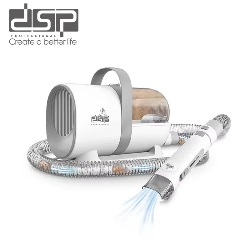 for DSP Professional Pet Grooming Kit Low Noise Cordless Clipper with Vacuum 6 Combs 3-23mm 2.5H Runtime for Dogs Cats
