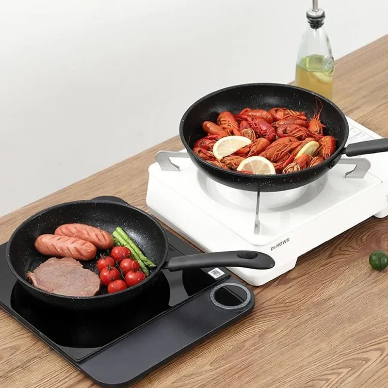 Kitchen Refined Iron Rice Stone Frying Pan Saucepan Soup Pot Non Stick Pot Suitable for Induction Cooker Gas Stove