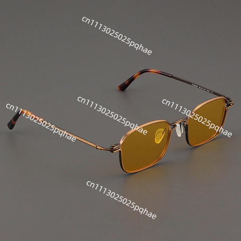 Pure titanium sunglasses for men, small frame polarized sunglasses for drivers, yellow night vision goggles for women