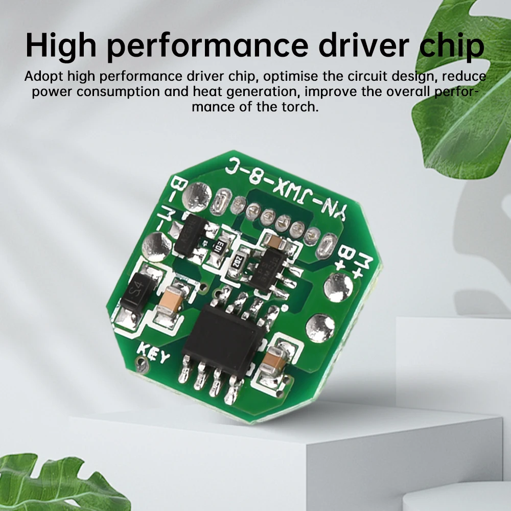 Strong flashlight driver board DIY circuit board Type-C charging port integrated charging and discharging module