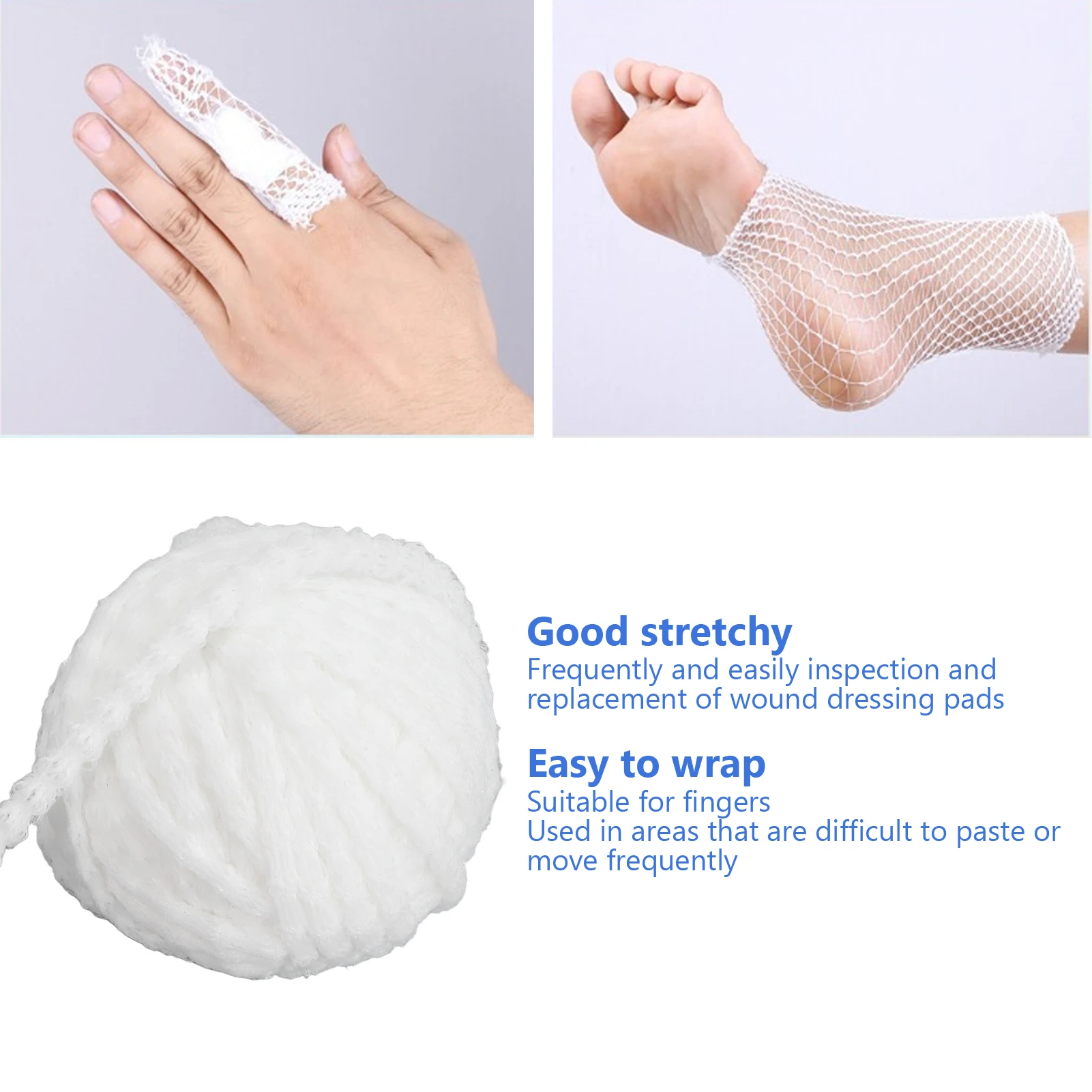 1# Elastic Wound Elastic Net Dressing Net Bandage Breathable 65.61ft Length Tubular Stretch Bandage for Fingers