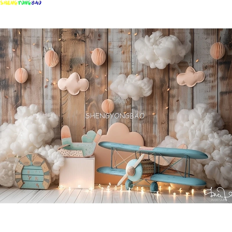 Toy Room Unicorn Balloons Door Photography Backdrops Lighthouse Cloud Moon Baby Birthday Party Photo Studio Background ET-04