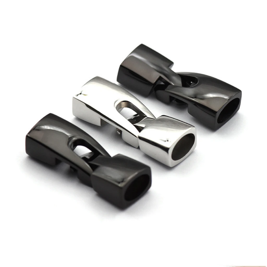 

10Pieces 10.5 * 6.5mm Stainless Steel Buckle Men's Wrist Leather Rope Titanium Steel Bracelet Buckle DIY Jewelry Findings