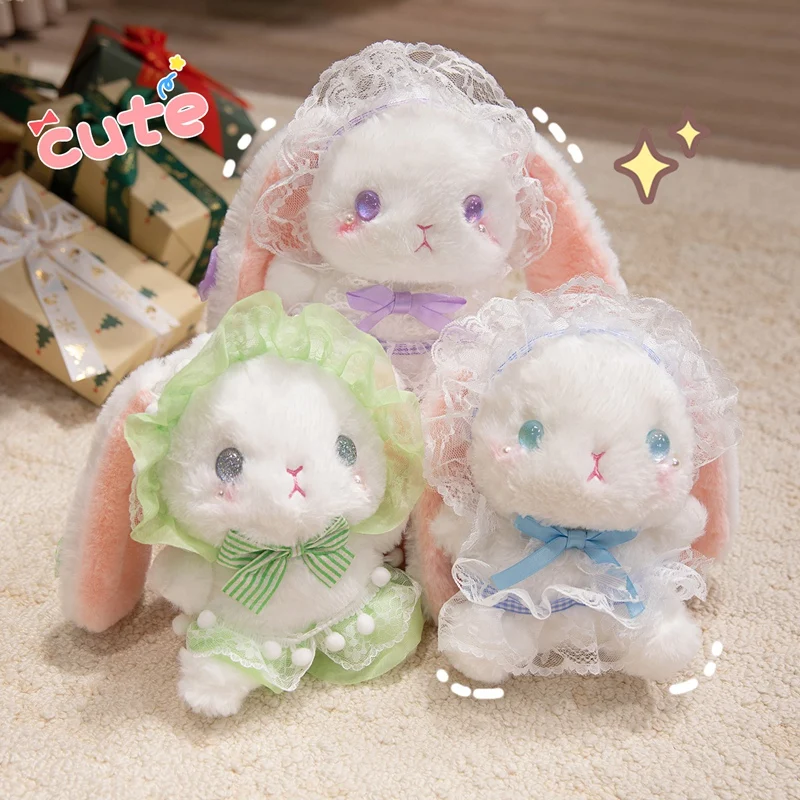 

Lolita Rabbit Plush Classical Gothic Toy Animal Rad Green Doll Yellow Gift Kawaii Soft Children