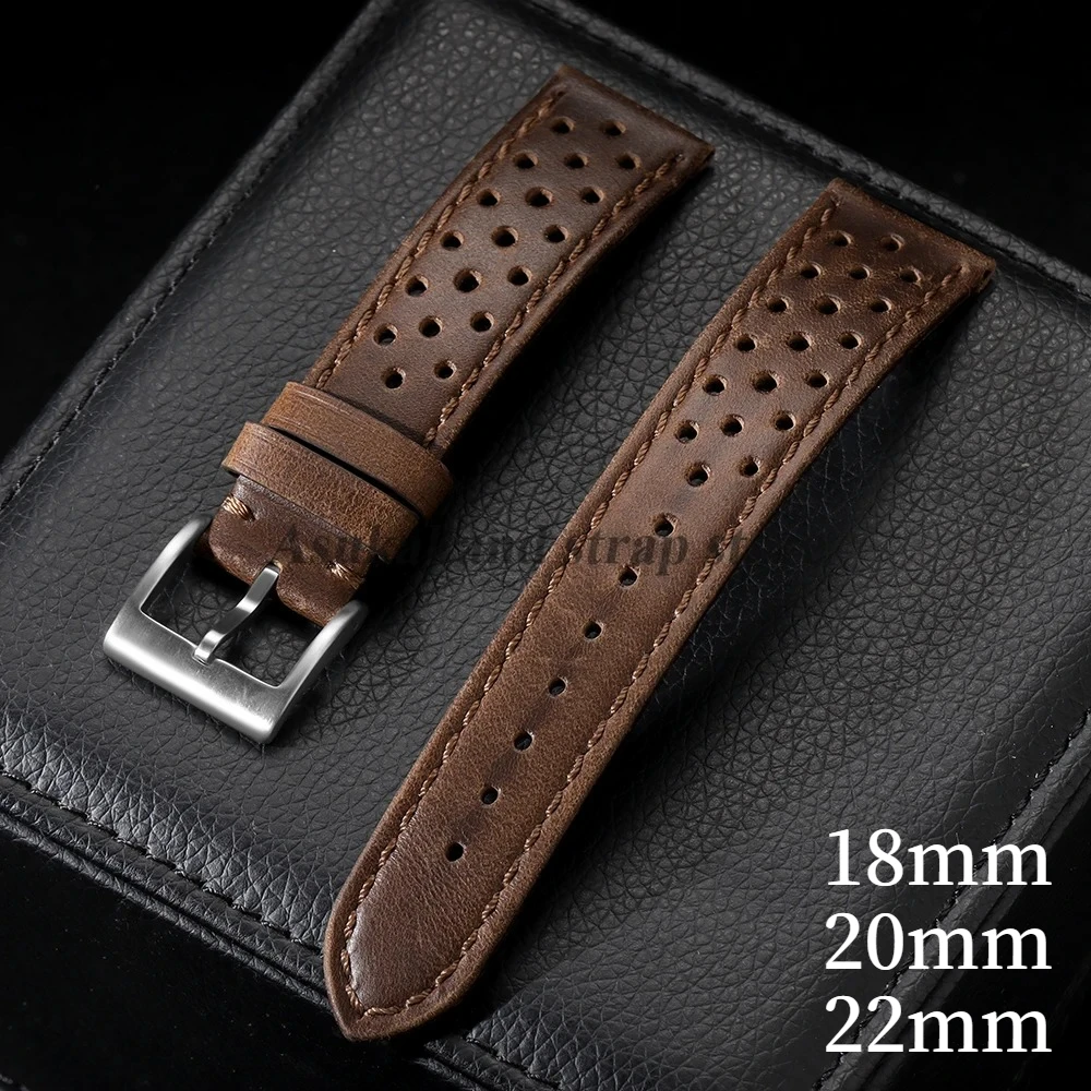 Echtes Lederarmband 18mm 20mm 22mm Universelles Vintage Rindsleder-Uhrenarmband für Männer und Frauen Atmungsaktives Armband Sport-Armband Zubehör