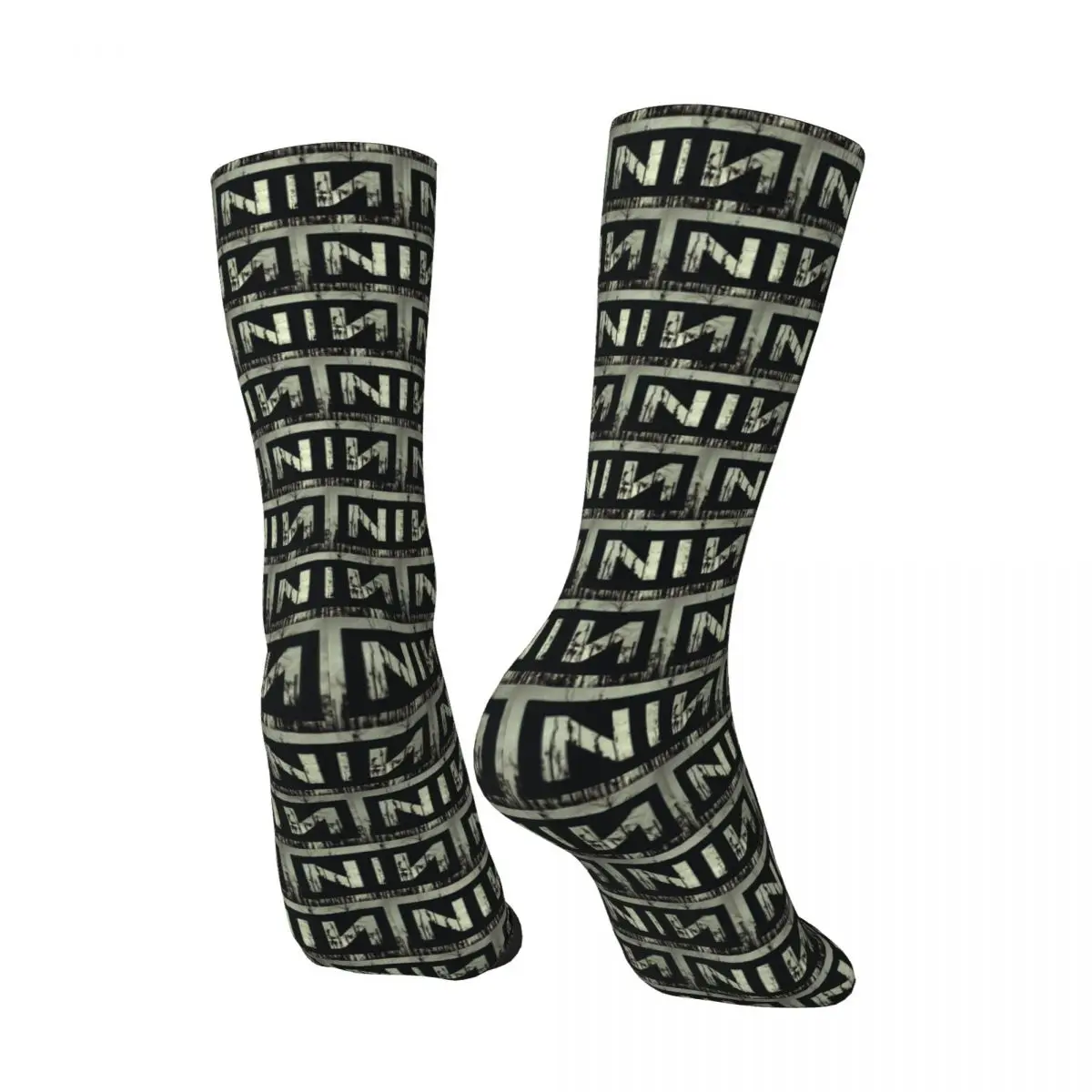 Nine Inch Nails NIN Socks Rock Music Band Logo calze moda Unisex uomo calze da ciclismo medio morbide calze antiscivolo autunnali