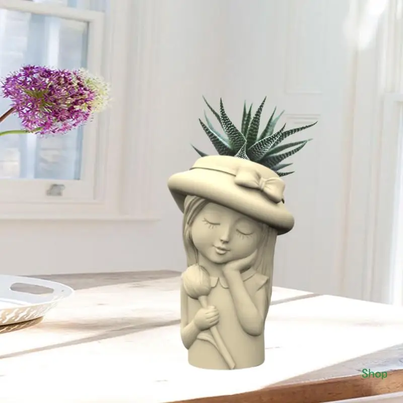 Dropship Girls Pen Holder Flower Pot Silicone Molds DIY Succulent Planter Mold