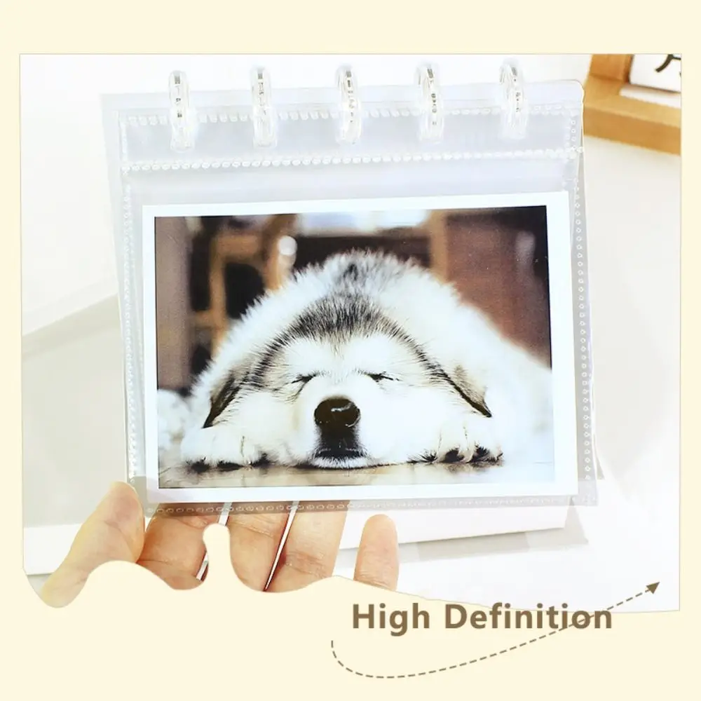 PP Photo Album Clear Loose Leaf Design Card Binder 3/4/5/6 Inch Photo Mushroom Hole Desktop Display Album Travel Photo Display