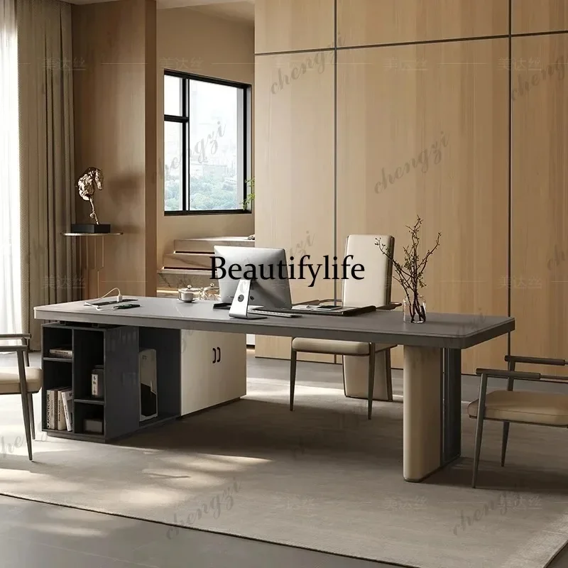 A49 Upgrade Designer Wood Office Desk Aesthetic Luxury Writing Wooden Office Table Executive Modern Mesa De Escritorio Furniture