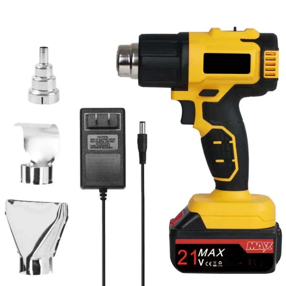 

Electric Heat Gun Rechargeable Cordless 300-550℃ Temperature Adjustable Handheld Hot Air Gun with Nozzles for Makita 18V Battery