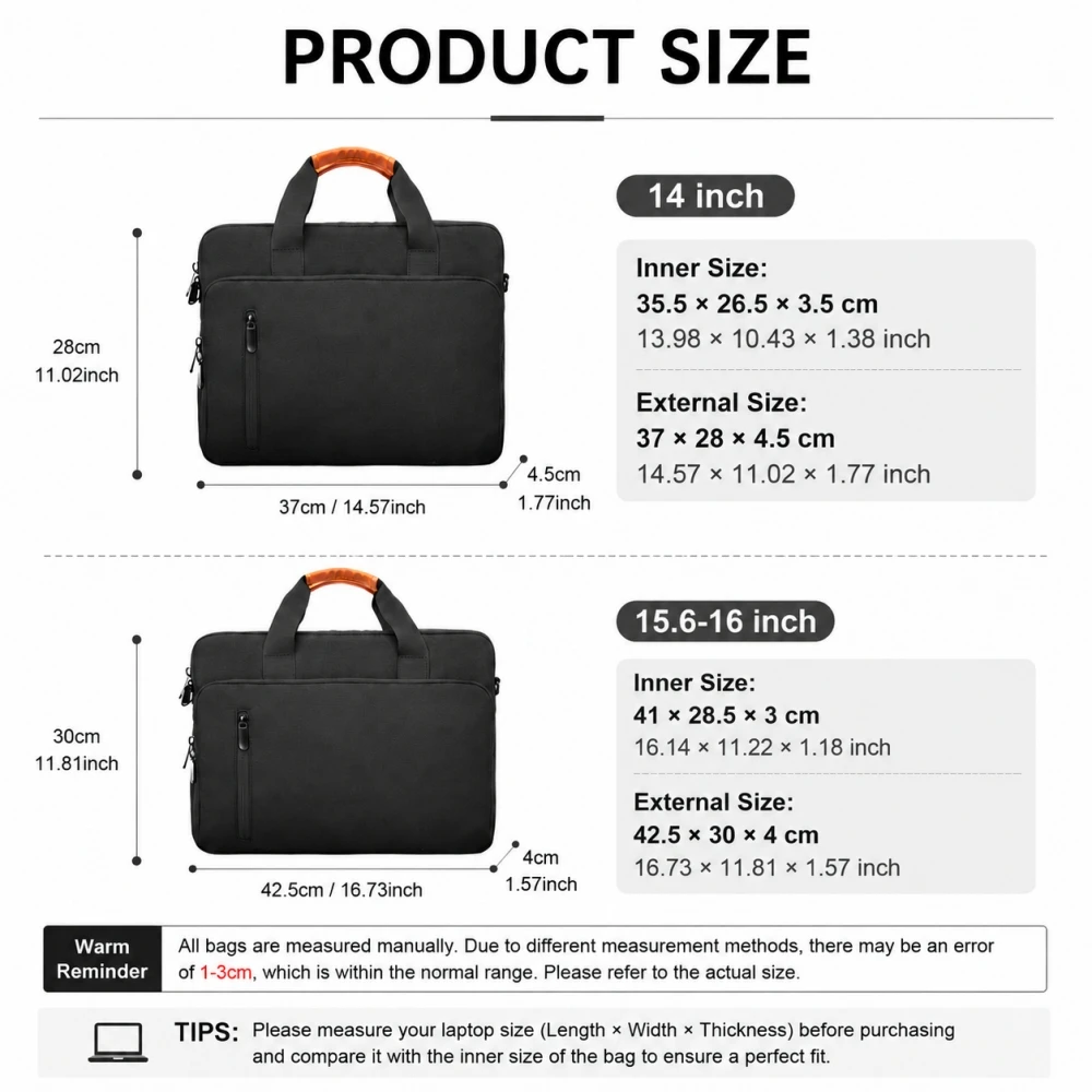 Laptop Bag Business Briefcase Shockproof 14 15.6 16Inch for MacBook Pro Surface Laptop Office Travel Bag Men Women Computer Case