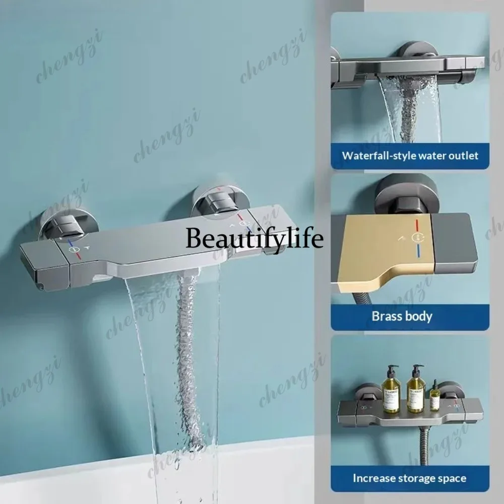 Minimalist waterfall faucet, bathroom hot and cold water faucet, multi-functional simple shower head, bathing shower faucet