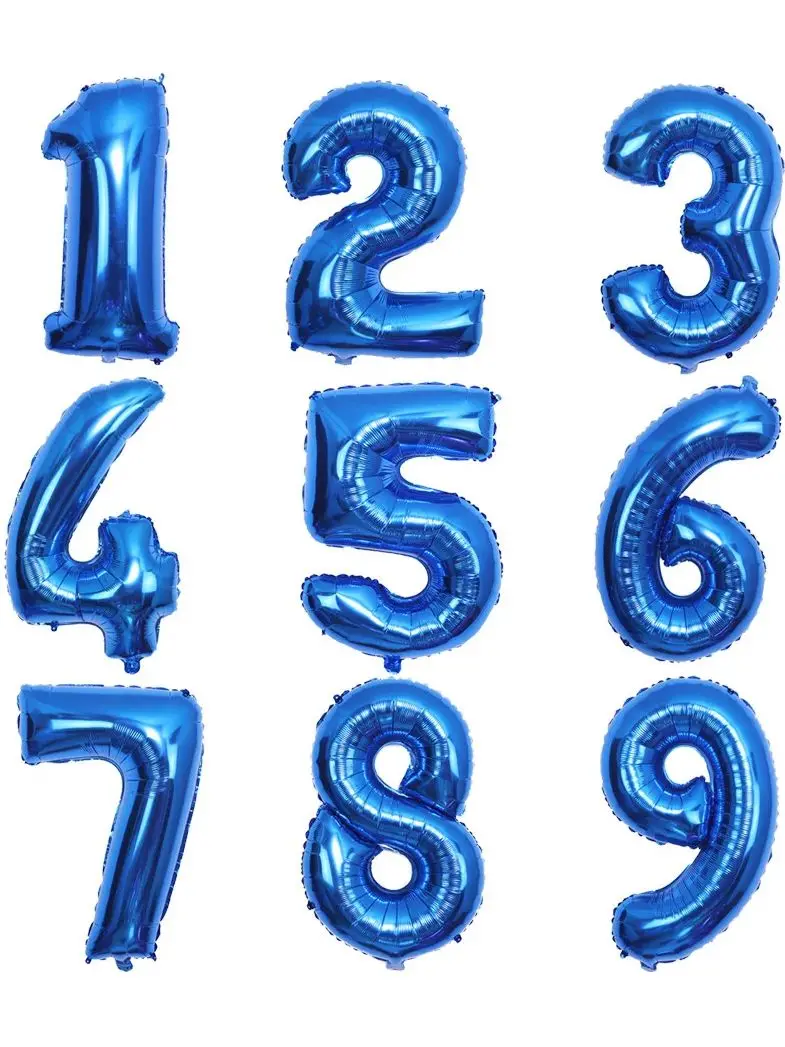Marineblauer Ballon mit Zahl 1, 2, 3–9 cm, 32 Zoll, für Dekoration zum 1.–9. Geburtstag, marineblauer Folien-Zahlenballon für Geburtstagsparty-Dekoration – Detail 2