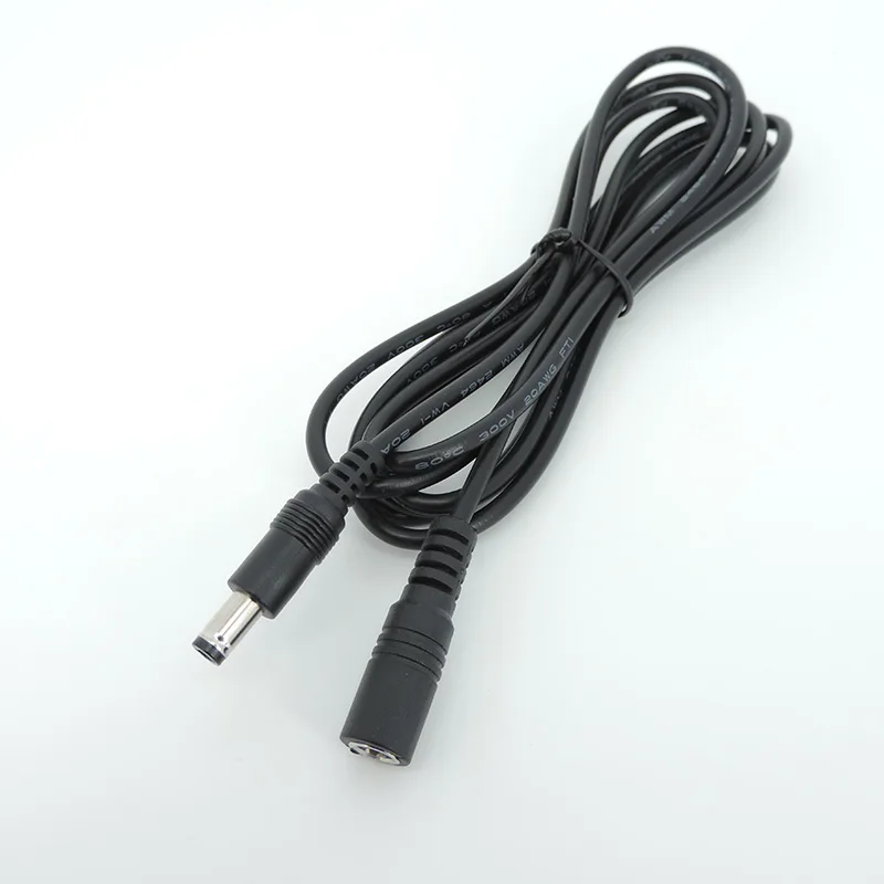 2 sztuki 1m/2m/3/5m DC męskie na żeńskie 5.5x2.1mm złącze kabel zasilający zasilania przedłużacz z wtyczką przewód przewód przejściowy do taśmy LED