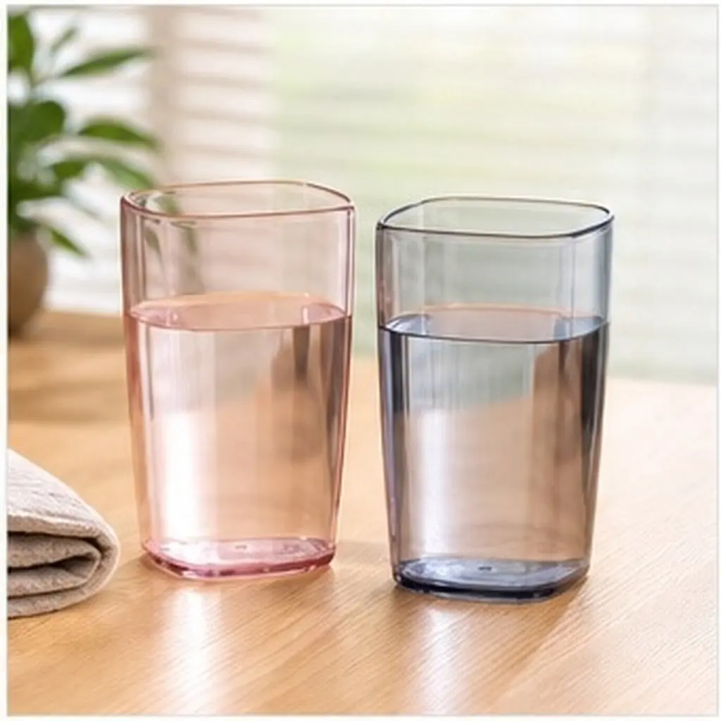 2Pcs Clear Toothbrush Cup Premium Material Safe Non-Toxic Elegant Design Multifunctional Cup for Home Travel Gargle Drink Tooth