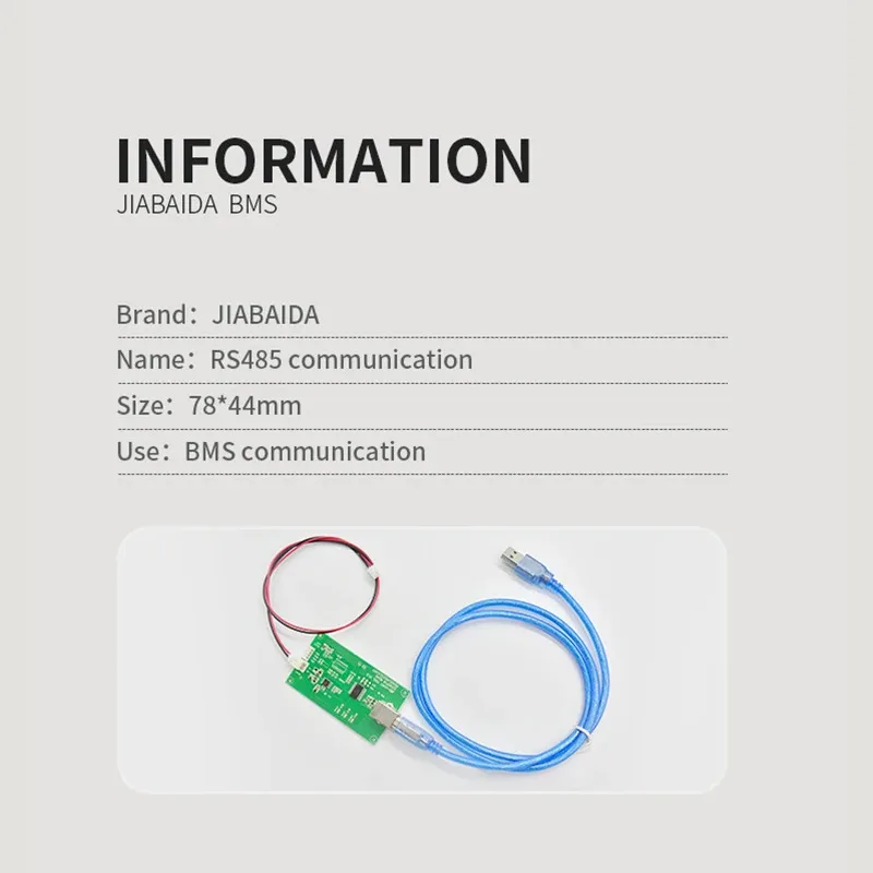 JIABAIDA Smart BMS Accessory LCD Displayer BT UART Box RS485 Cable for JBD BMS Spare Parts
