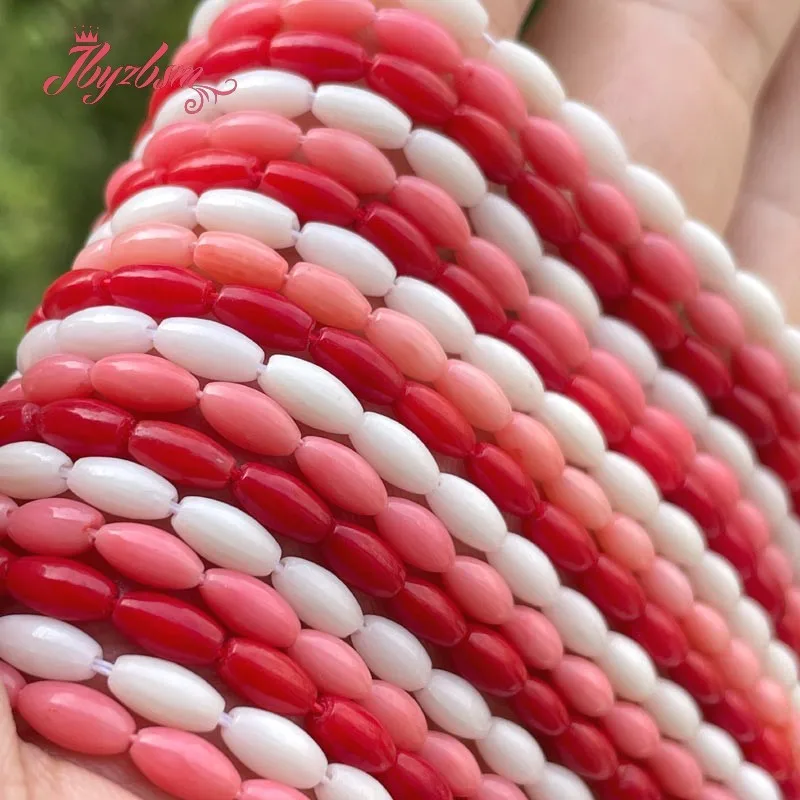 3x6mm Natural Coral Oval Smooth Loose Stone Beads For DIY Necklace Bracelets Earring Jewelry Making Strand 15\