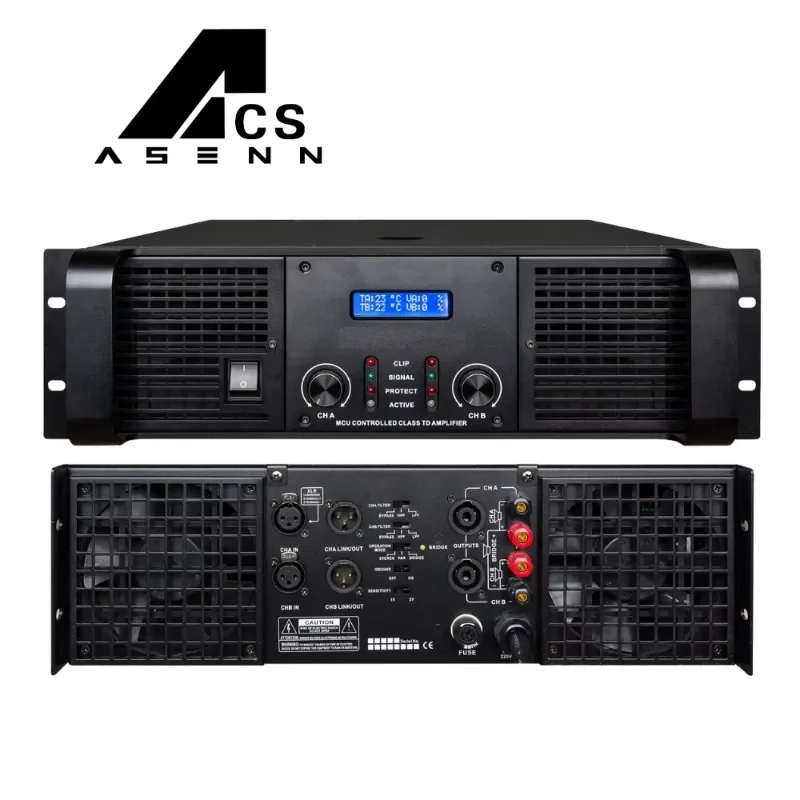 

TD23 Высокая мощность 2x2300 Вт 3U 2-канальный класс TD для профессионального усилителя мощности для выступлений на открытом воздухе
